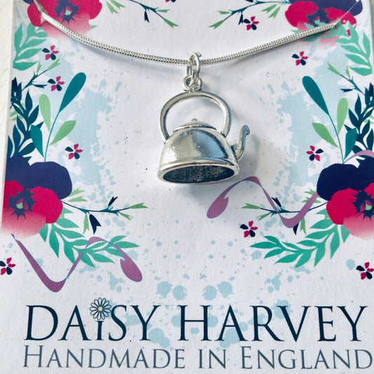 Teapot Necklace, Teapot Jewelry, Tea Lover Gift, Tea Total, Time For Tea, Teapot Charm, Teapot Birthday Present, Vintage Teapot Gift, Tea.