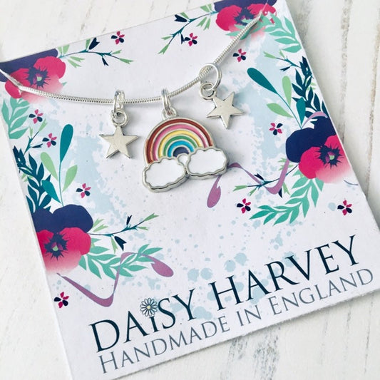 Rainbow Necklace, Girls Necklace, Rainbow Jewelry, Rainbow Jewellery, Rainbow Gift Idea, Party Bag Gift, Stocking Fillers, Rainbow Birthday.