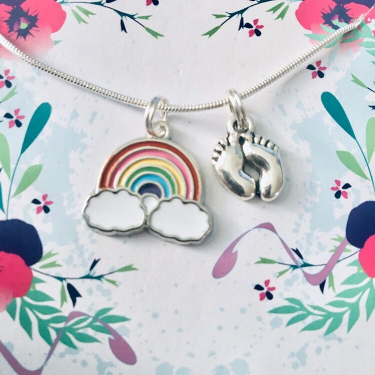 Rainbow Baby Gift, Rainbow Baby Necklace, Miracle Baby Gift, Miracle Baby Necklace, Fertility Jewellery, Pregnancy Gift , Pregnancy Necklace