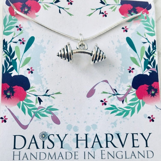 Dumbell Necklace, Fitness Necklace, Dumbell Jewelry, Slimmers Gift, Dumbell Jewellery, Simple Necklace, Unusual Gifts, Gym Buddies Necklace.