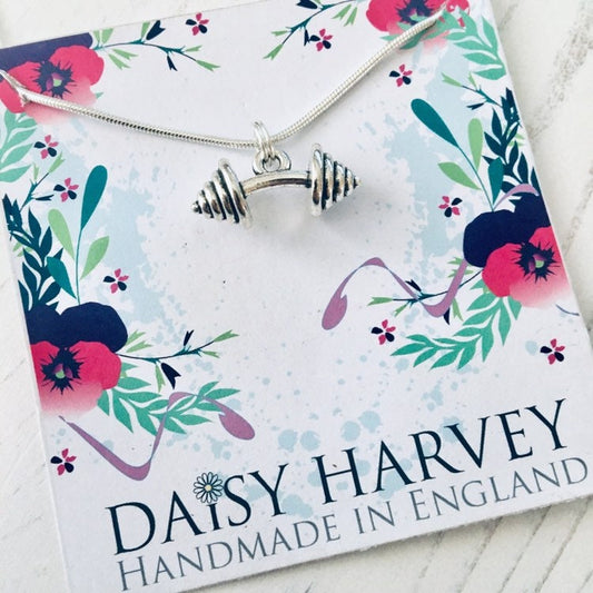 Dumbell Necklace, Fitness Necklace, Dumbell Jewelry, Slimmers Gift, Dumbell Jewellery, Simple Necklace, Unusual Gifts, Gym Buddies Necklace.