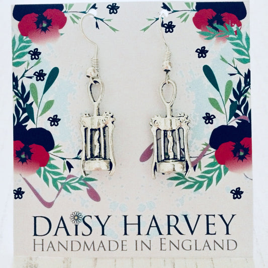 Corkscrew Earrings, Wine Related Jewellery, Red Wine Earrings, Wine Jewellery, Alcohol Jewellery, Booze Earrings, Booze Jewellery, Love Wine