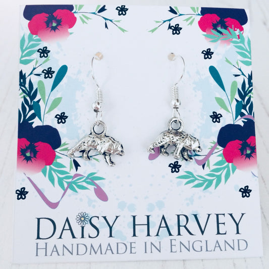 Bear Earrings, Bear Jewellery, Bear Gifts, Grizzly Bear Jewelry, Grizzly Bear Gifts, Bear Love, Woodland Grizzly Bear, Animal Jewellery.