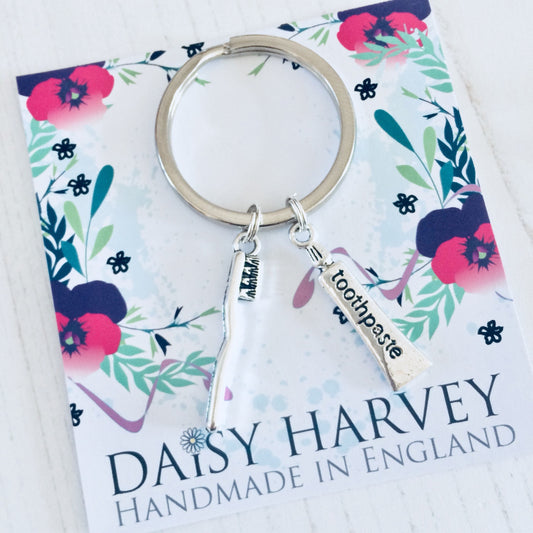 Dentist Keyring, Dental Keychain, Dental Nurse Bag Charm, Cosmetic Dentist Gift, Dentist Gift Ideas, Toothbrush Bag Charm, Hygienist Gift.