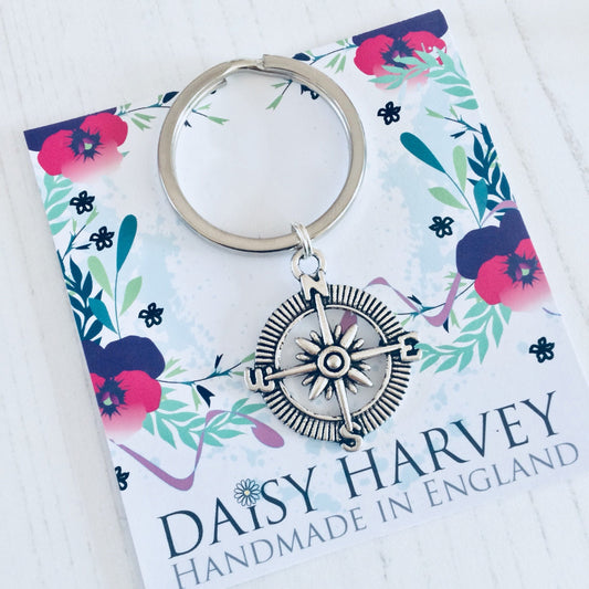 Compass Keyring, Travelling Gifts, Gift For Traveller, Wanderer Jewelry, Love To Travel, Adventure Keychain, Travel The World, Navigation.