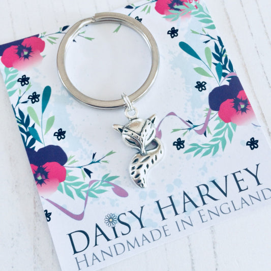 Fox Keyring, Fox Keychain, Woodland Key Chain, Animal KeyChain, Fox Gifts, Fox Lover Present, Forest Gifts, Nature, Party Bags, Favors.