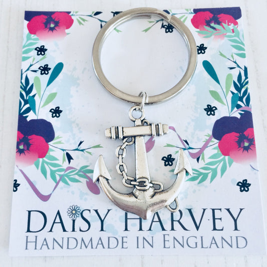 Nautical Keychain, Anchor Keyring, Sea Lover Gift, Ocean Keychain, Anchor Keychain, Navy Wife Gift, Sailor Present, Sailing Gift, Cruise.