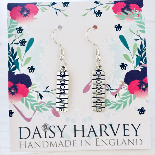 Chocoholic Earrings, Chocolate Earrings, Chocolate Jewelry, Chocolate Lover Gifts, Chocoholic Gift Idea, Food Bracelet, Chocolate Lover.