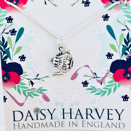 Teapot Present For Her, Tea Necklace, Teapot Charm Necklace, Teapot Gifts, English Tea Party, Necklace Teapot, Tea Jewelry, Tea Themed Gifts