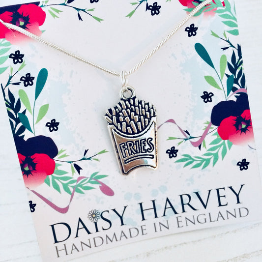 Fries Necklace, Chip Lover Necklace, Fries Jewellery, Fries Lover Necklace, Junk Food Gift, Foodie, Food Lover Gift, Fun Food Gift For Her.