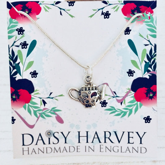 Teapot Necklace, Teapot Charm Pendant, Teapot Lover Gifts, Tea Party Necklace, Baby Shower Necklace, Tea Themed Jewelry, Tea Themed Gifts.