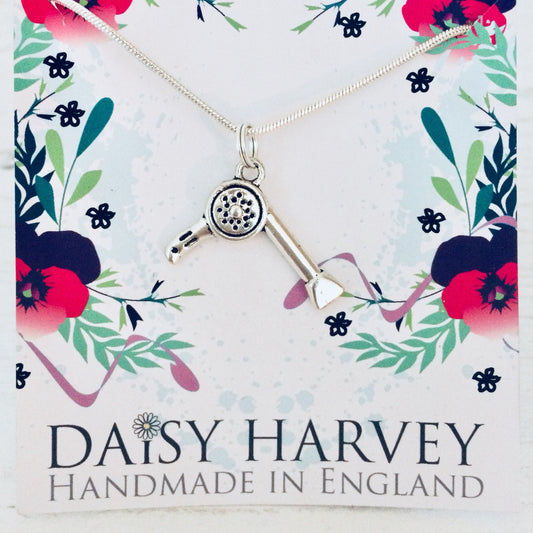 Hair Stylist Necklace, Hairdryer Gifts, Hairdresser Present, Hairdresser Jewelry, Salon Staff Gifts For Her, Salon Gift Ideas, Hairdryer.