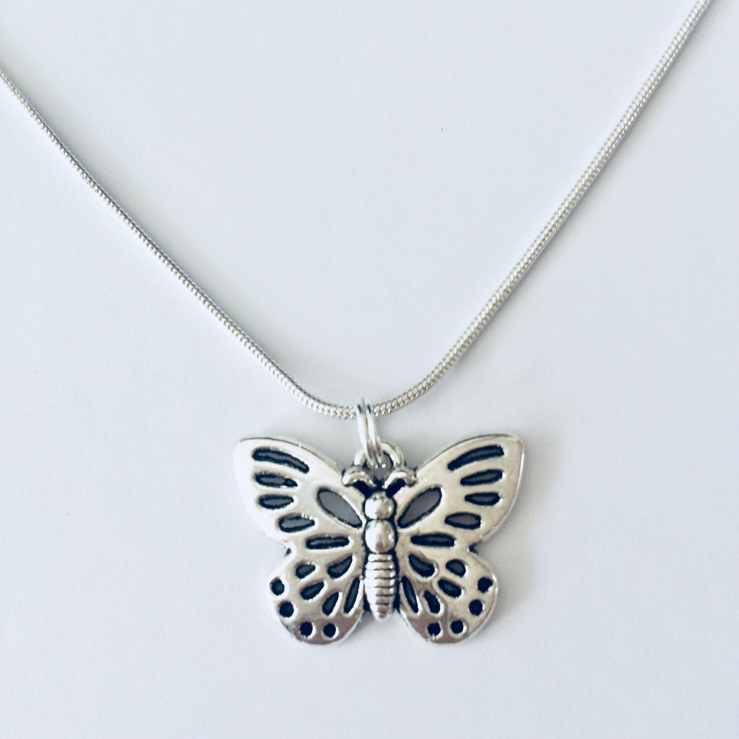 Silver Butterfly Necklace. Butterfly Jewelry, Pretty Butterfly Jewellery, Filigree Butterfly Necklace. Silver Butterfly Jewellery, Cute Gift