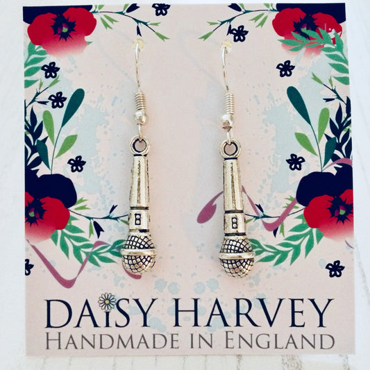 Singer Gifts, Microphone Earrings, Singer Jewellery, Karaoke Lover Gift, Singer Jewelry, Microphone Jewellery, Band Gifts, Lead Singer Gifts