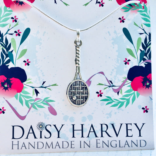 Tennis Necklace, Tennis Racket Necklace, Tennis Ball Jewelry, Tennis Lover Gift Idea, Tennis Jewellery, Tennis Ball Gift, Tennis Player Gift