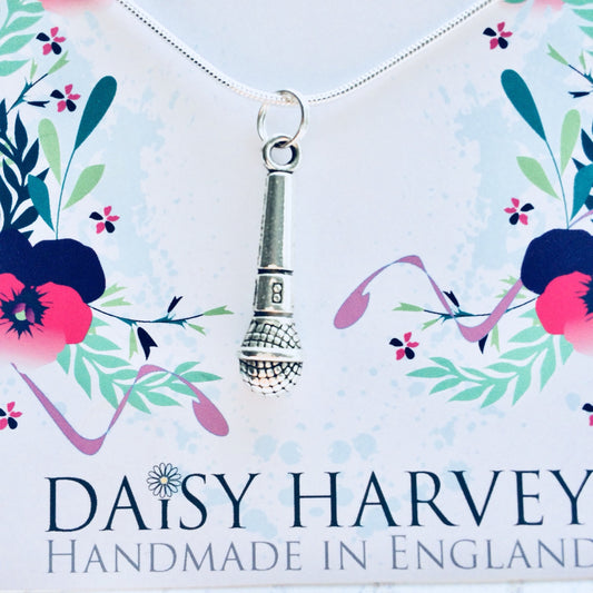 Microphone Necklace, Singer Necklace, Band Jewelry, Singer Jewellery, Gift For Singer, Musician Necklace, Karaoke Lover Gift, Band Gift.