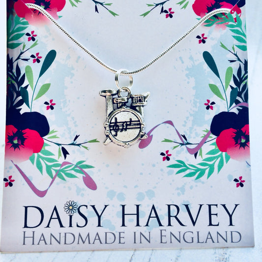 Drum Necklace, Drum Set Jewellery, Drums Jewelry, Drummer Necklace, Drummer Gifts, Musician Necklace, Musician Gift Ideas, Drum Kit Gifts.