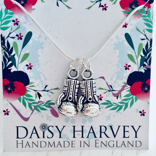 Boxing Necklace, Thai Boxing Pendant, MMA Gift For Her, Boxing Gift Ideas, Boxing Widow, Boxing Lover, Boxing Gloves Gift, Fighting Glove.