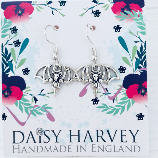 Bat Jewelry, Bat Earrings, Vampire Jewellery, Vampire Costume Jewellery, Halloween Costume Earrings, Bat Jewellery, Goth Earrings, Cute Bat.