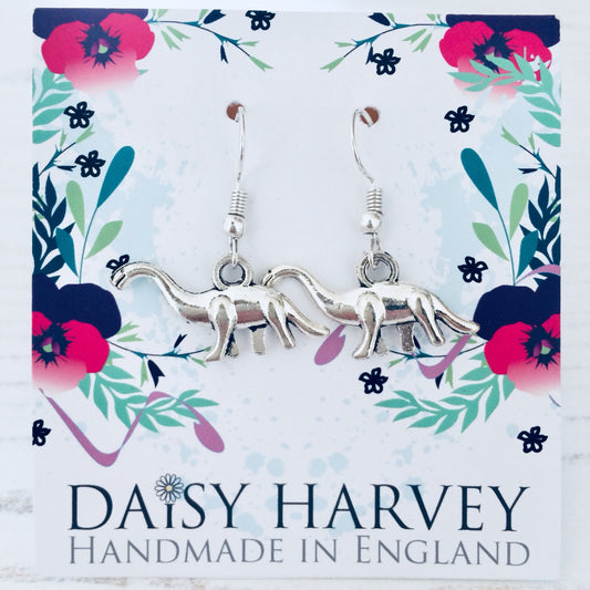 Dinosaur Earrings, Dinosaur Gift, Herbivore Gift, Vegetarian Earrings, Vegan Gift, Present For Vegan, Vegan Gift Ideas, Plant Based, Dino.