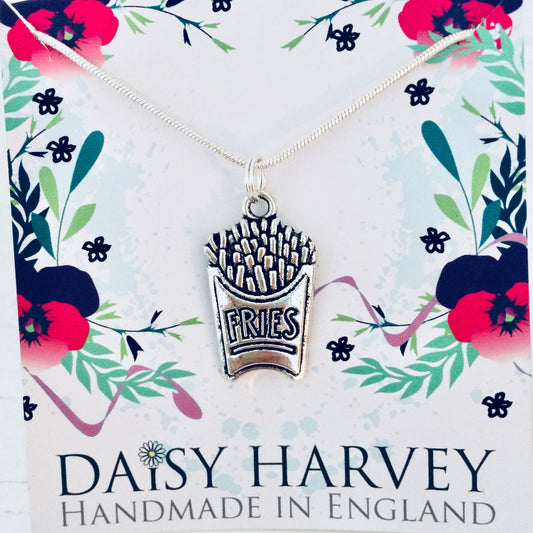 Fries Necklace, Chip Lover Necklace, Fries Jewellery, Fries Lover Necklace, Junk Food Gift, Foodie, Food Lover Gift, Fun Food Gift For Her.