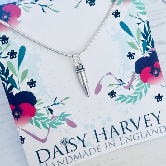 Bullet Necklace, Silver Bullet Pendant, Bullet Jewelry, Gun Necklace, Bullet Jewellery, Gun Jewelry, Gamer Gift For Her, Gamer Teen Gift.