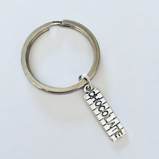 Chocolate Lover Keyring, Chocoholic Keychain, Chocolate Gifts, Chocolate Bar Keychain, Chocolate Accessory, Bag Charm, Chocolate Charms.