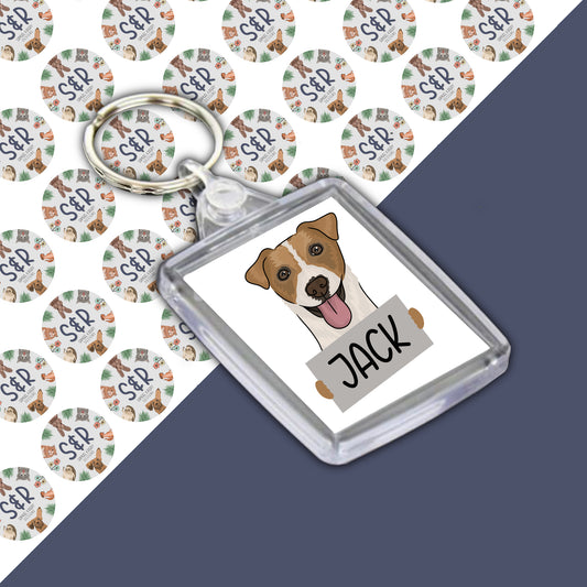 Personalised Jack Russell Keyring | Dog Keyring