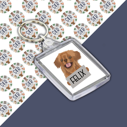 Personalised Pekingese Keyring | Dog Keyring