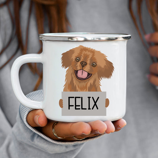 pekingese-enamel-mugs
