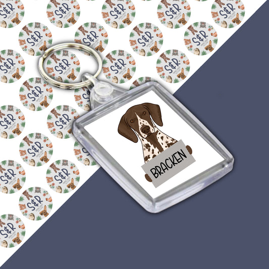 Personalised Pointer Keyring | Dog Keyring