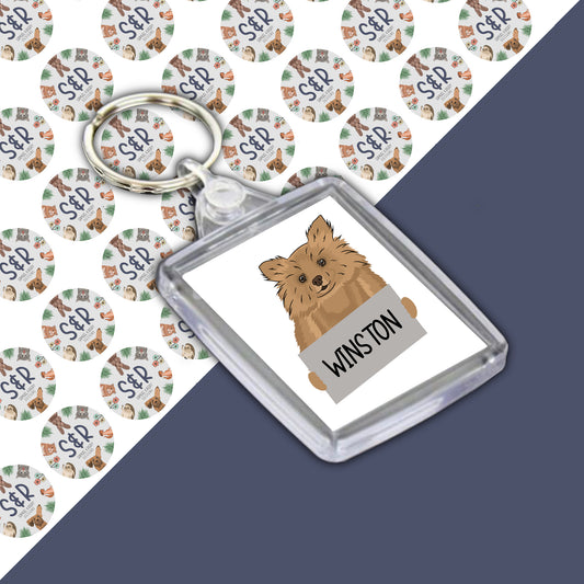 Personalised Pomeranian Keyring | Dog Keyring