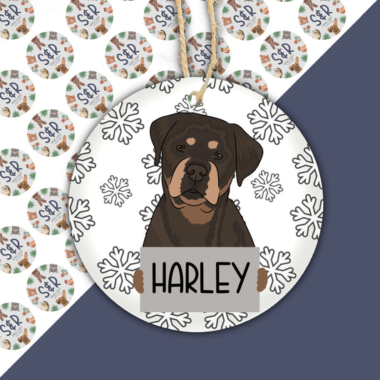 Rottweiler Christmas Bauble | Rottweiler Pet Ornament