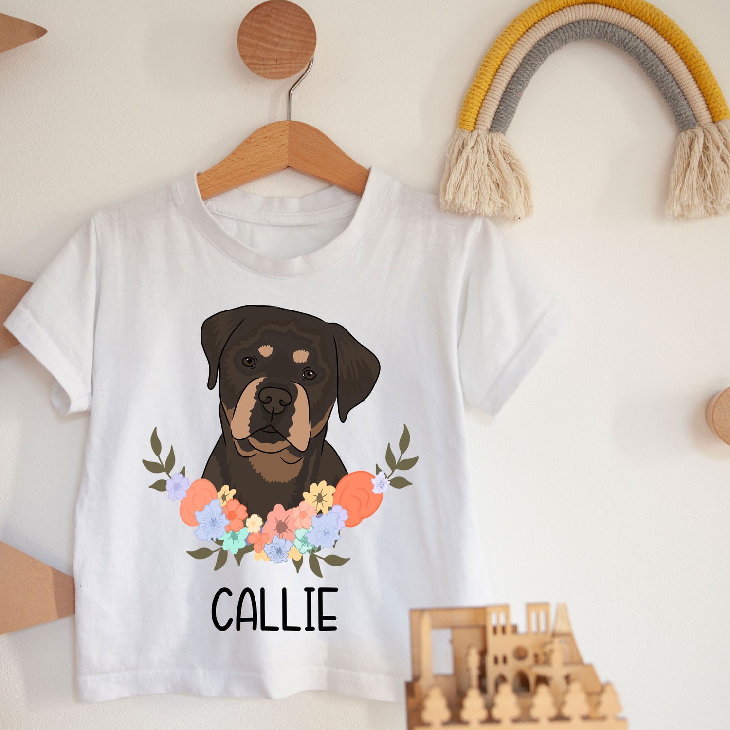 Rottweiler Kids T Shirt Personalised Pet T Shirt Beautifully