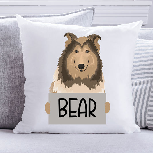 Rough Collie Dog Cushion | Personalised Pet Cushion