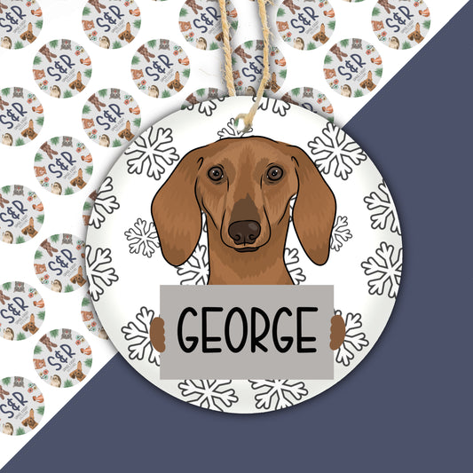 Sausage Dog Christmas Bauble | Bull Terrier Ornament