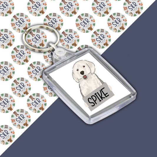 Personalised English Sheepdog Keyring | Dog Keyring