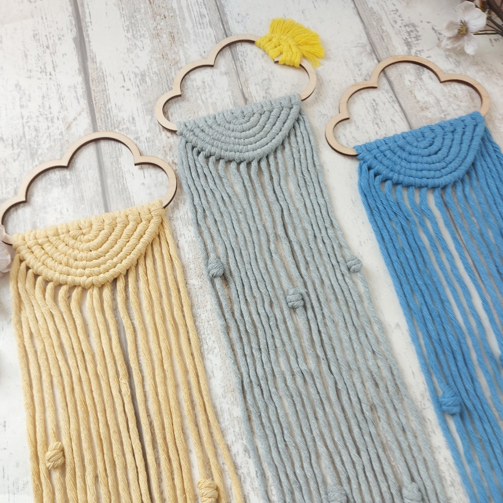 Handmade Macrame Cloud Wall Hanging – Christmas Gift